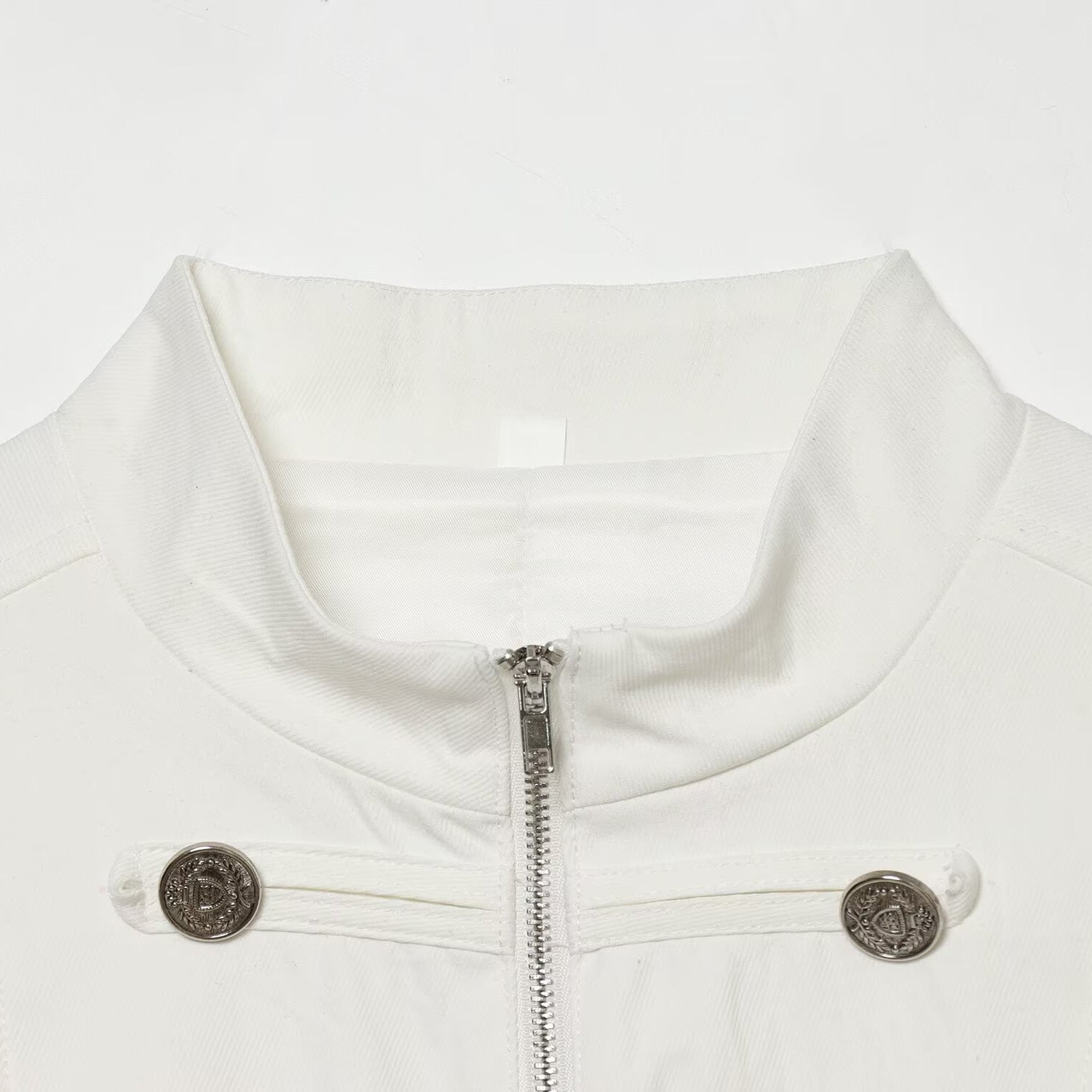 Stand-Collar Single-Breasted Blazer