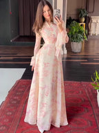Printed Flared-Sleeve Maxi Dress — product image 3