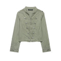 Button-Trim Slim-Fit Jacket
