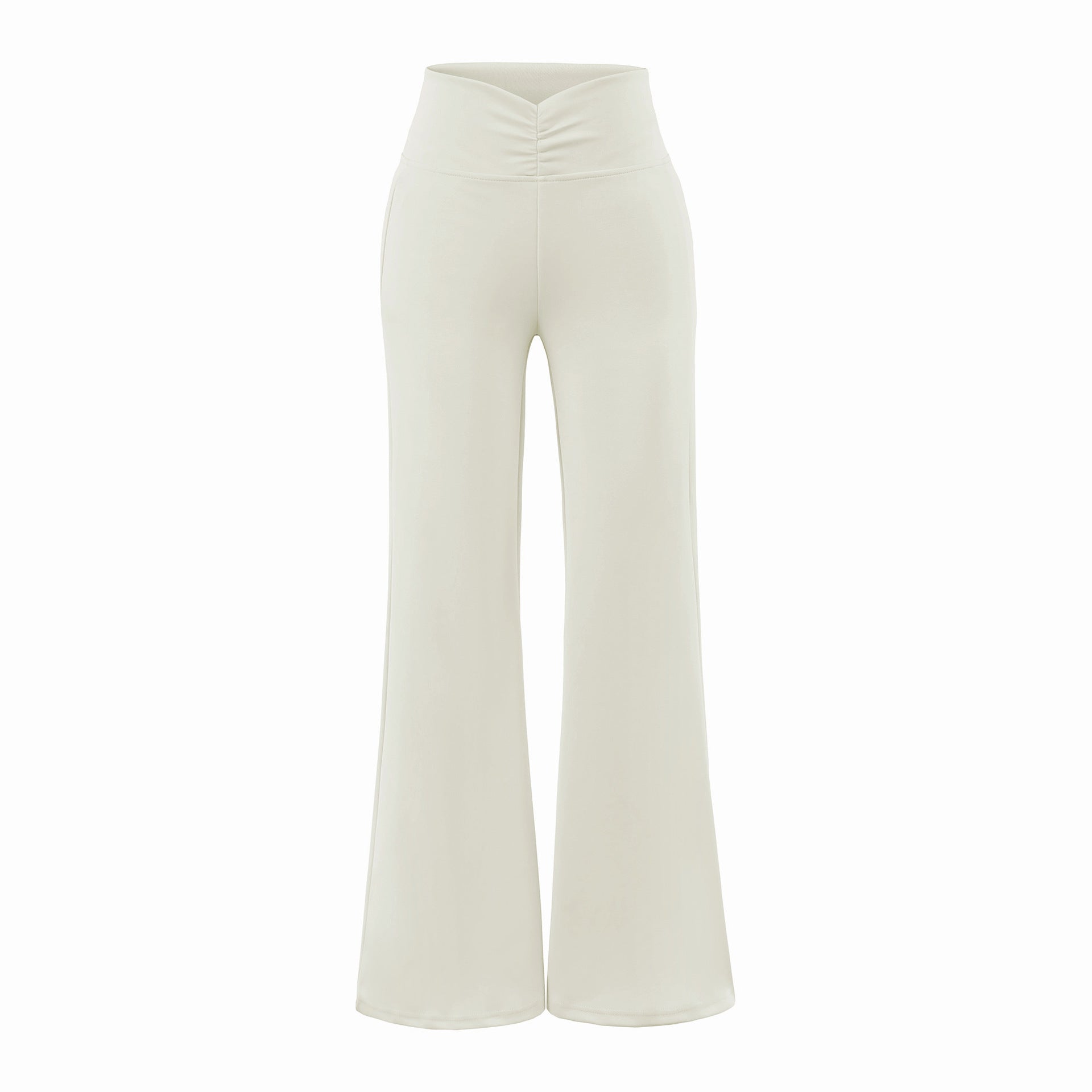 Pantalones casuales acampanados de yoga para mujer, de tejido fluido, cintura media elástica y tacto frío