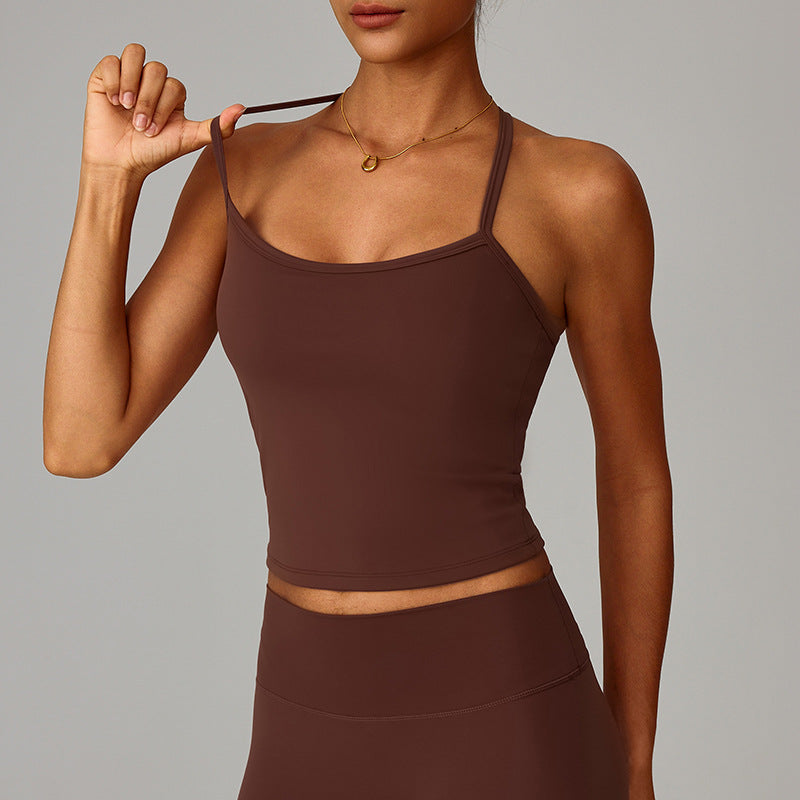 Magnifique gilet de yoga dos, haut de fitness séchant rapidement