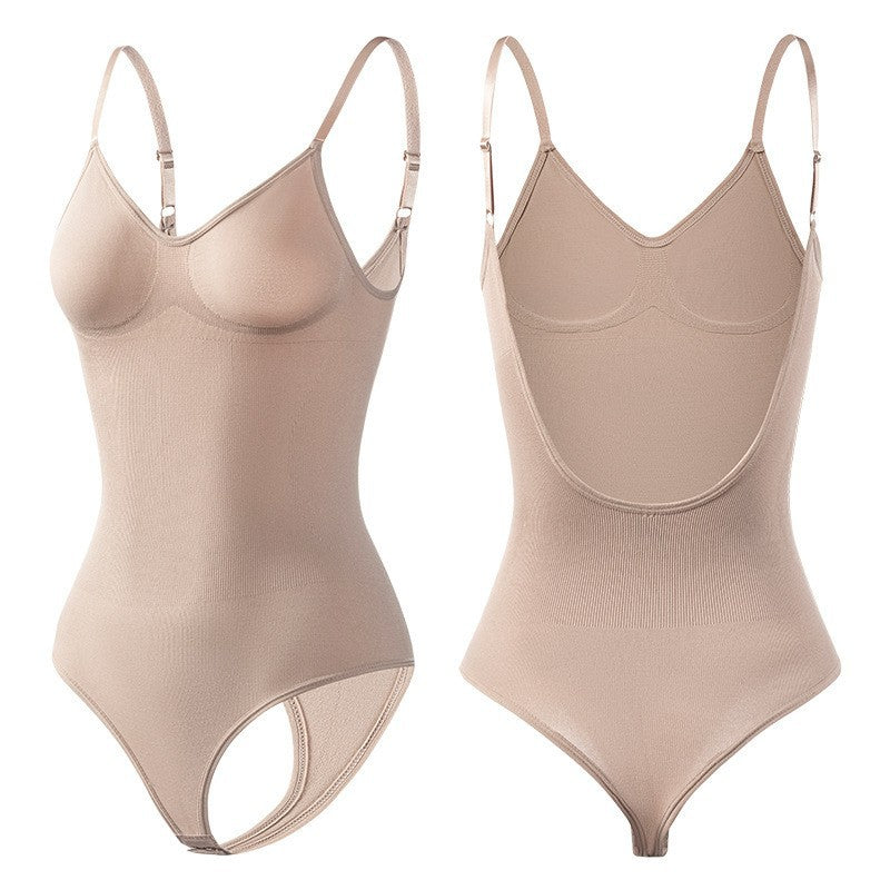 Backless Waist-Trainer Thong Bodysuit