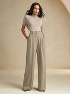 Pantalones de traje de corte recto y holgado