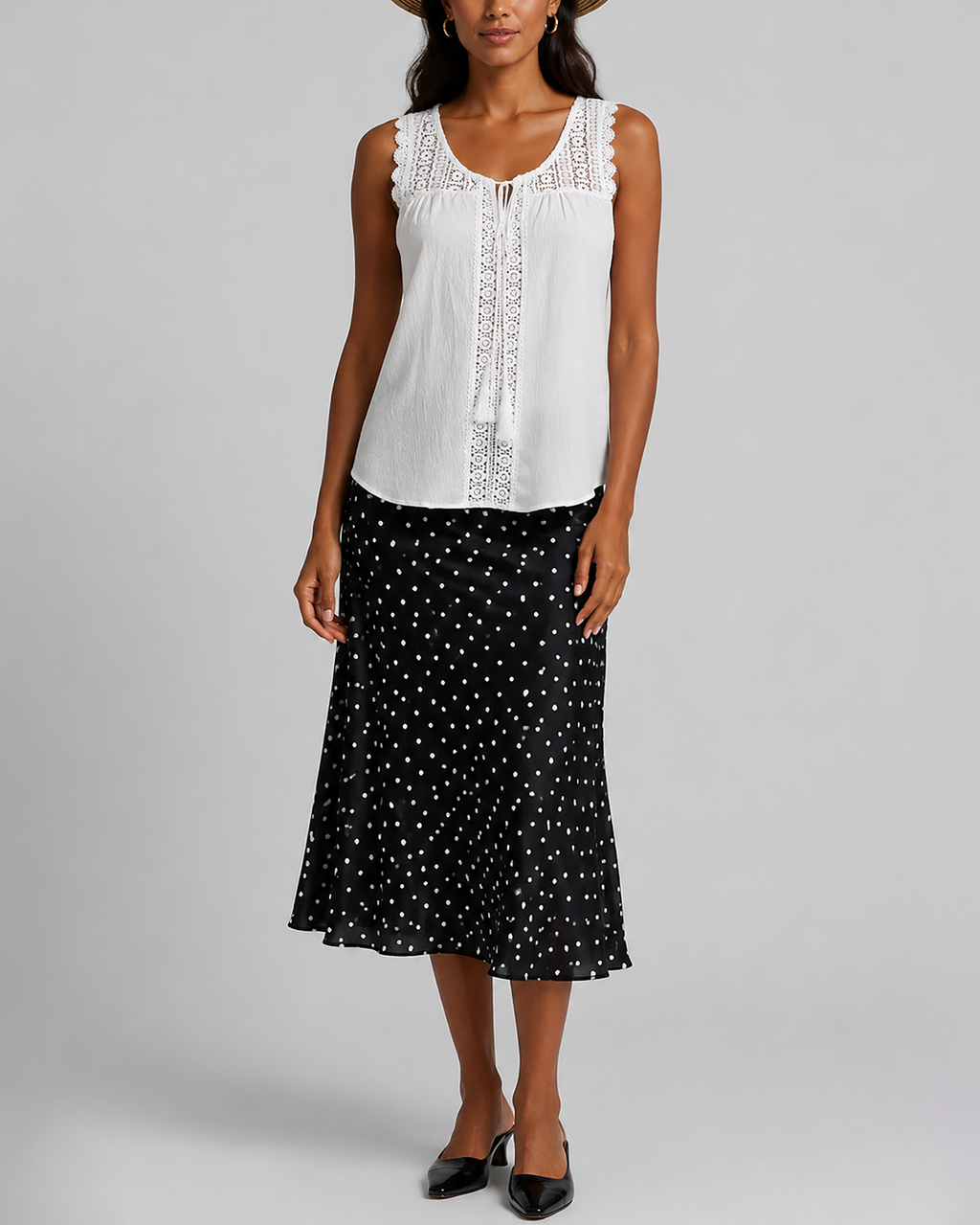 Top informal sin mangas para mujer con flecos, lazada, bordado y patchwork de encaje