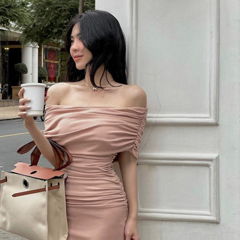 One-Shoulder Pleated Maxi Dress — product image 2