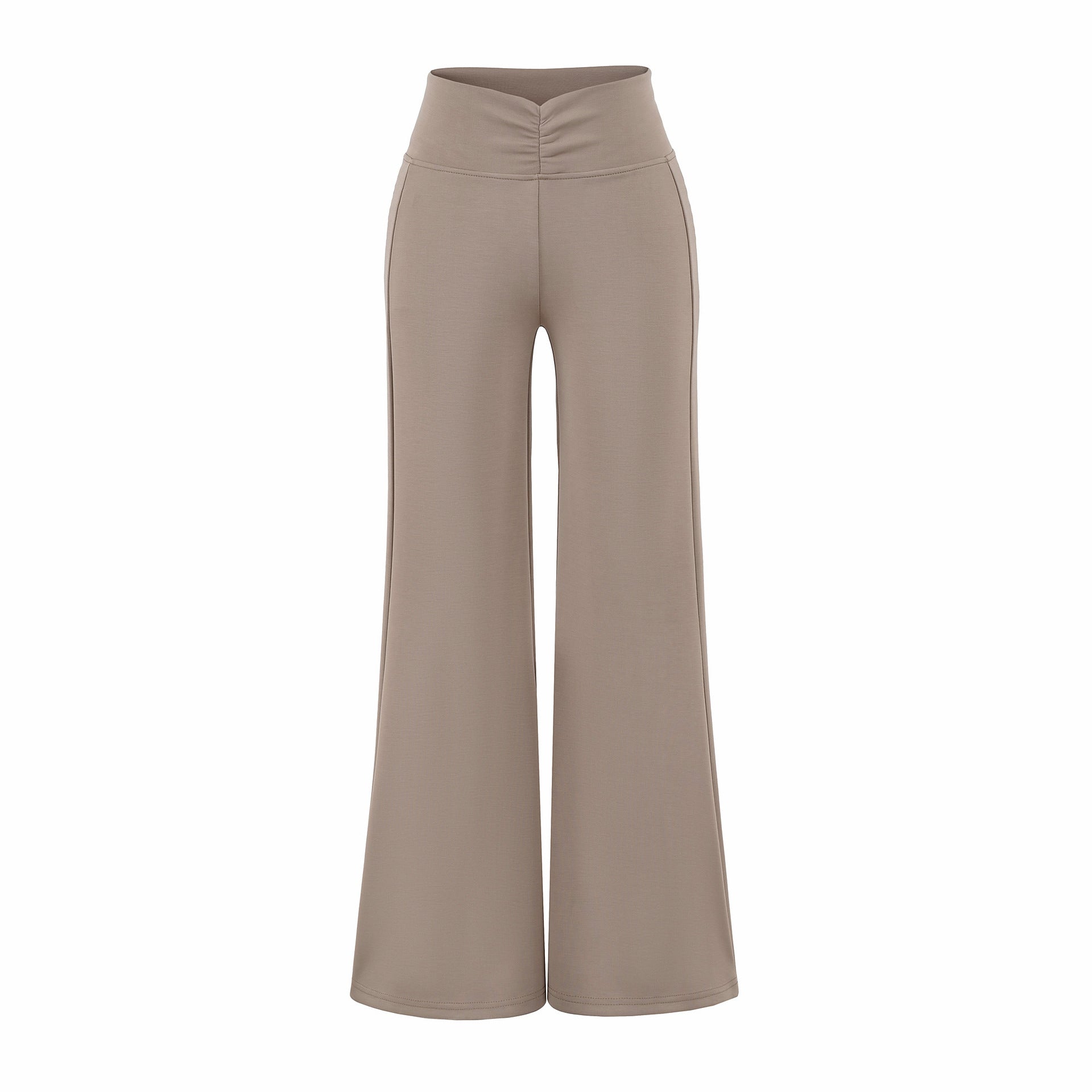 Pantalones casuales acampanados de yoga para mujer, de tejido fluido, cintura media elástica y tacto frío