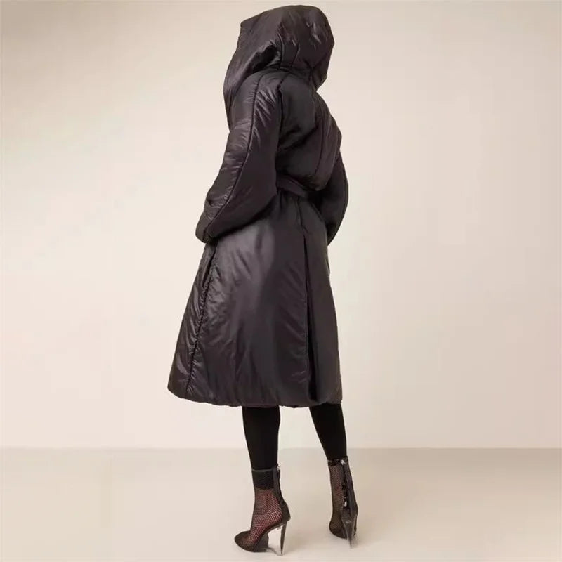 Oversized-Collar Padded Coat