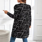 Plus-Size Printed Relaxed Cardigan