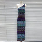 Robe longue à bretelle unique