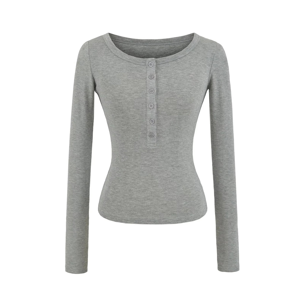 Haut à manches longues en tricot doux et confortable à porter en superposition