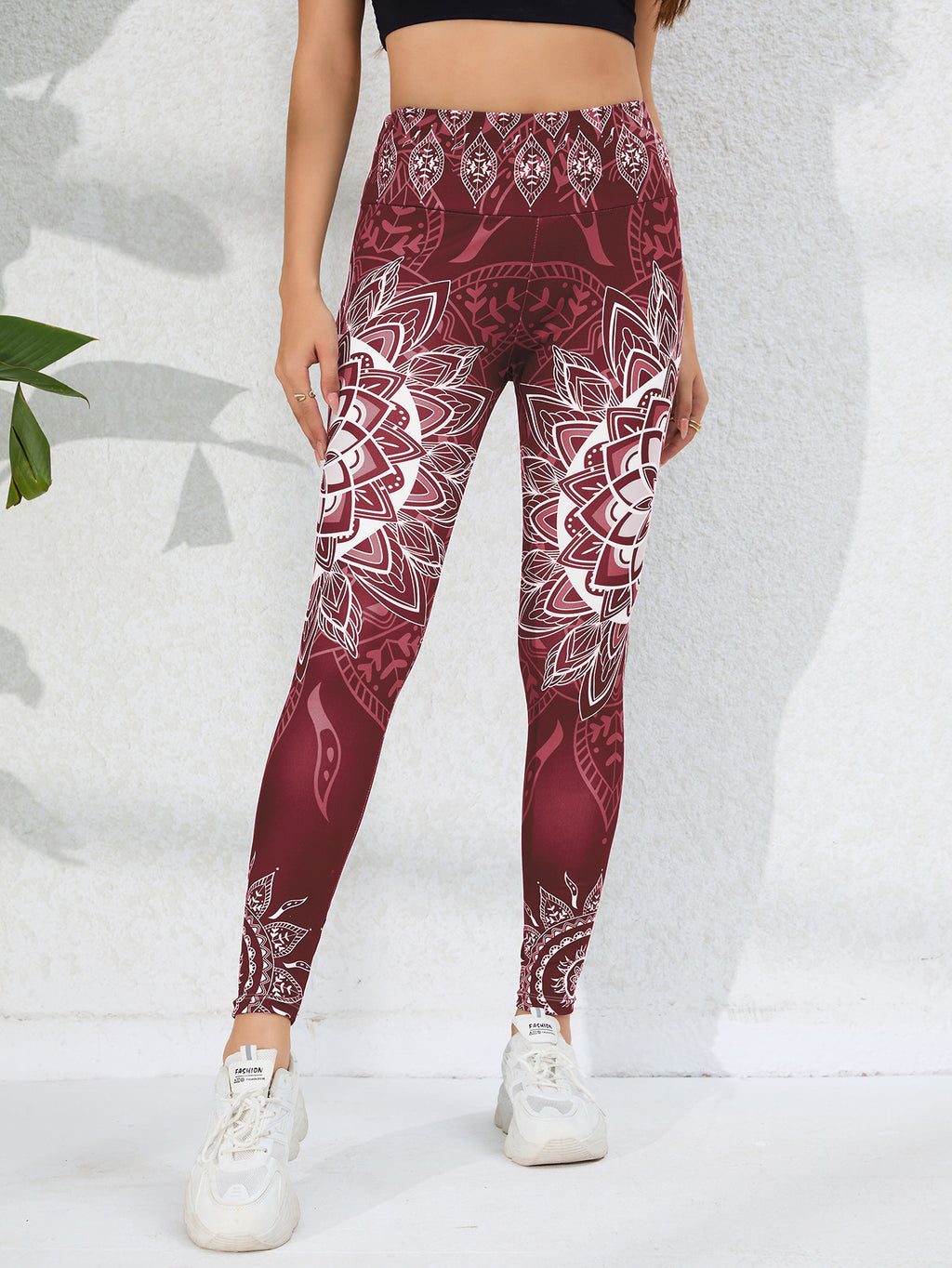 Pantalones de yoga para mujer con estampado de acuarela, de cintura alta, control de abdomen, levantamiento de glúteos, de secado rápido
