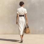 Folded-Waist Shirt Maxi Dress