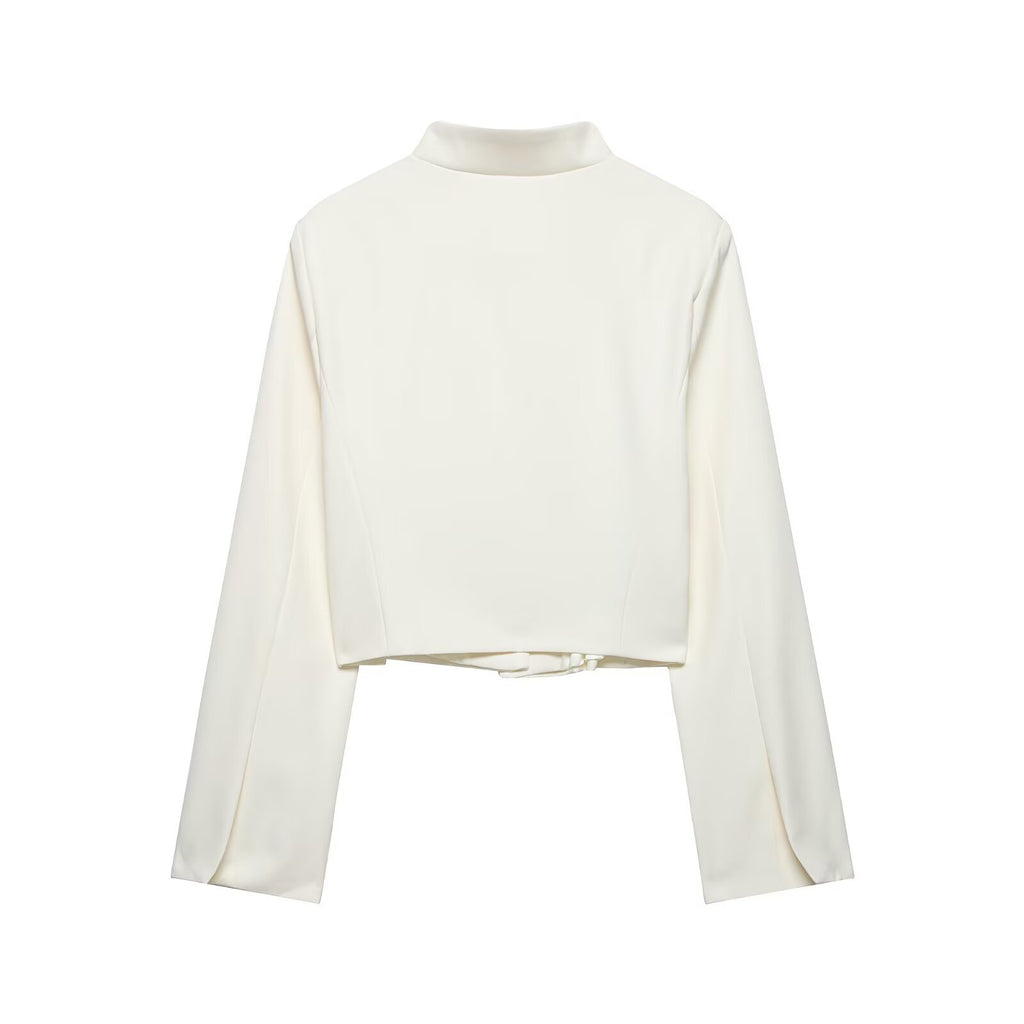Cropped Long-Sleeve Blazer