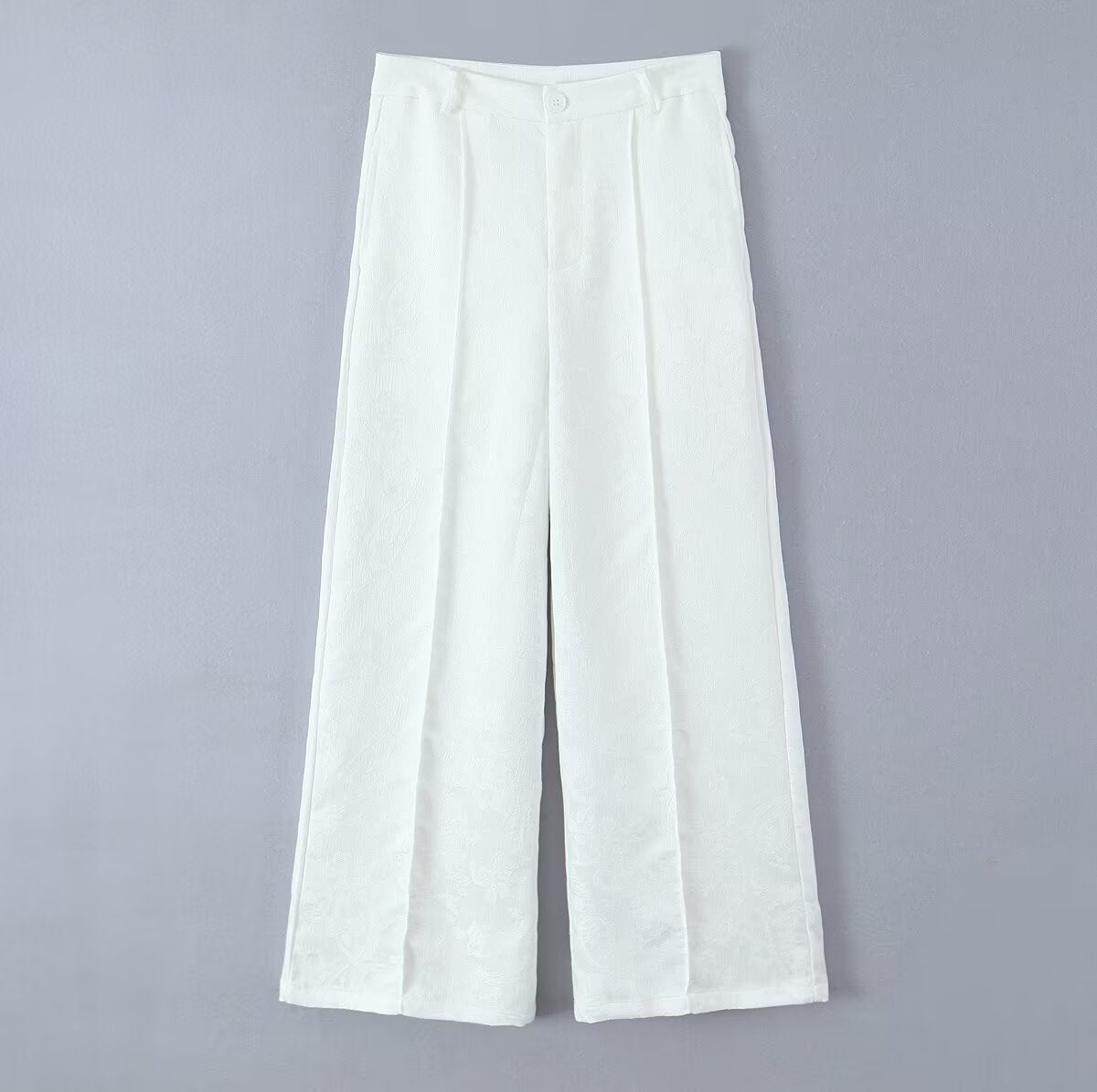 Jacquard Straight-Leg Trousers