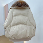 Duck Down Puffer with Silver Fox Fur Collar - view 5