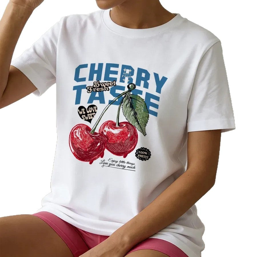 Cherry Graphic Cotton T-Shirt