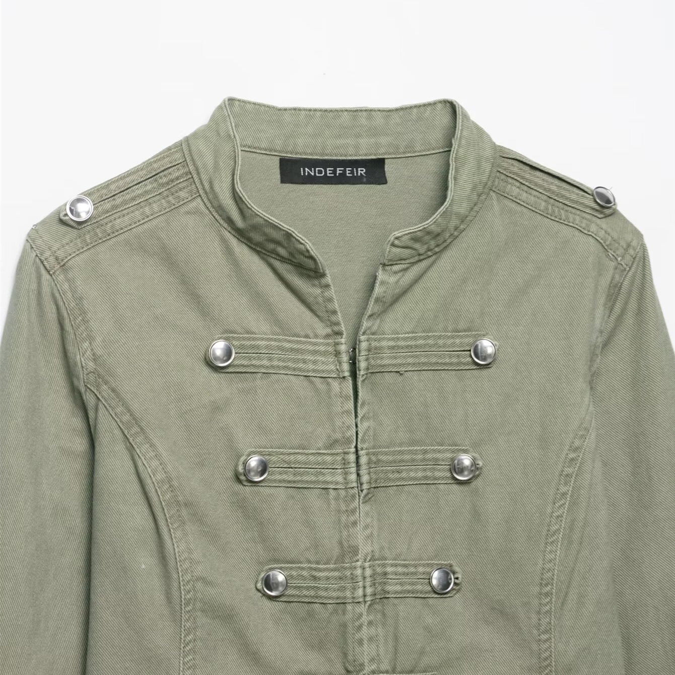 Button-Trim Slim-Fit Jacket