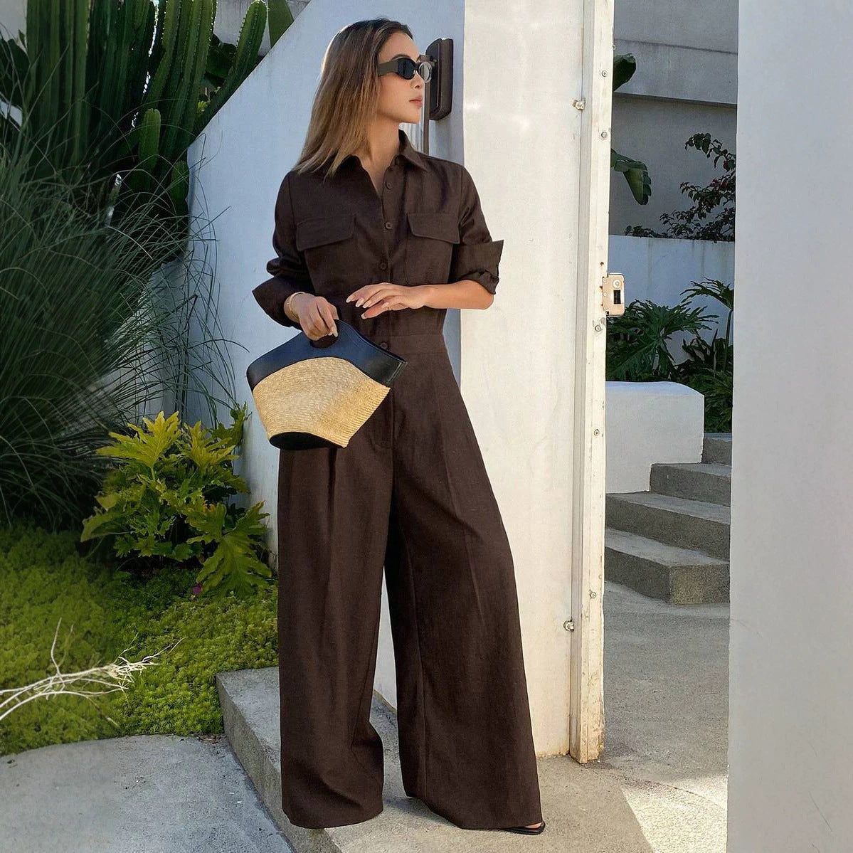 Collared Utility Jumpsuit