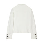 Stand-Collar Single-Breasted Blazer