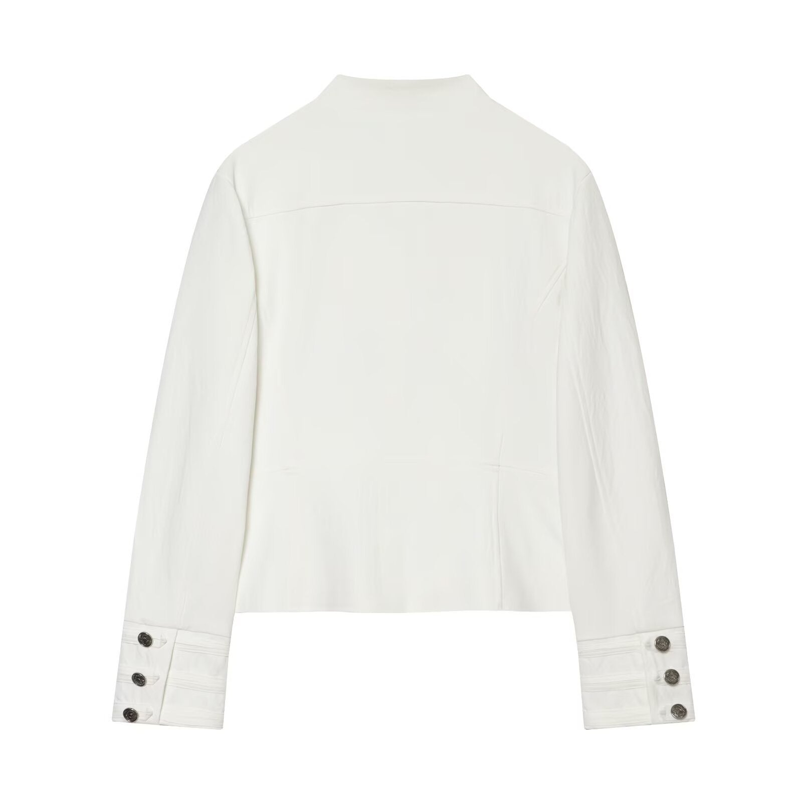 Stand-Collar Single-Breasted Blazer