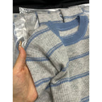 Blue-Gray Contrast Lightweight Sweater