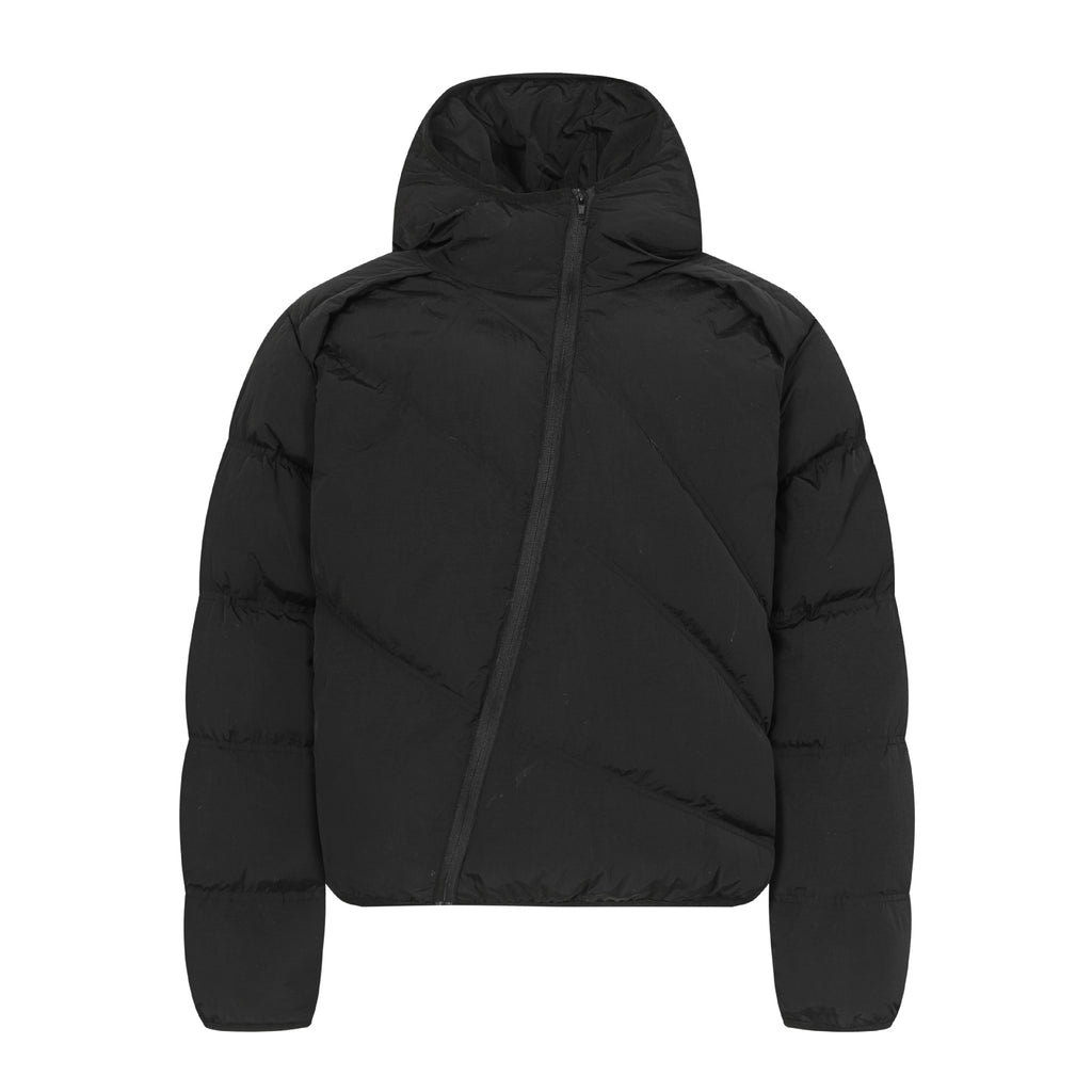 Asymmetric-Zip Puffer Jacket