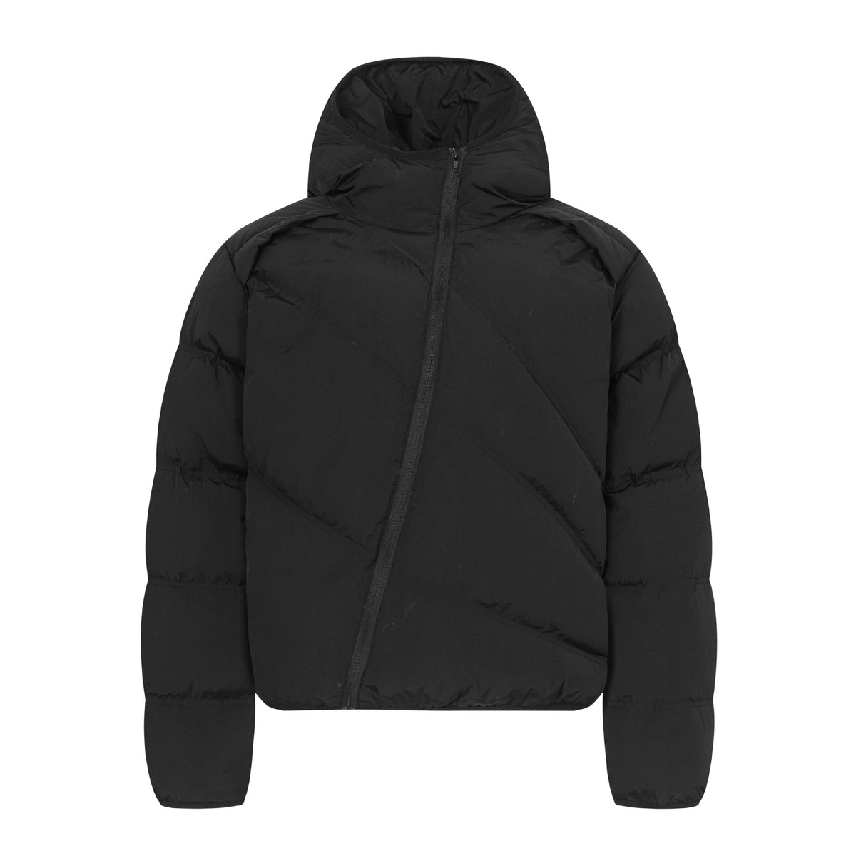 Asymmetric-Zip Puffer Jacket