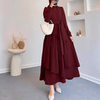 High-Waist Flowing Maxi Dress