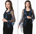 Robe de mariée cape à pampilles, robe qipao, longue robe d'été sans manches, gilet, châle, cape à paillettes en maille