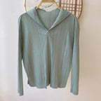 Sudadera casual plisada de alta gama con capucha