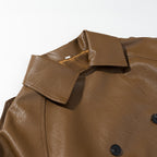 Veste de travail en similicuir avec taille à lacets