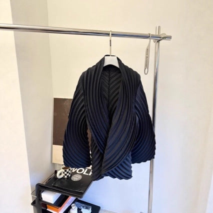 Layered Circular-Pleat Statement Coat