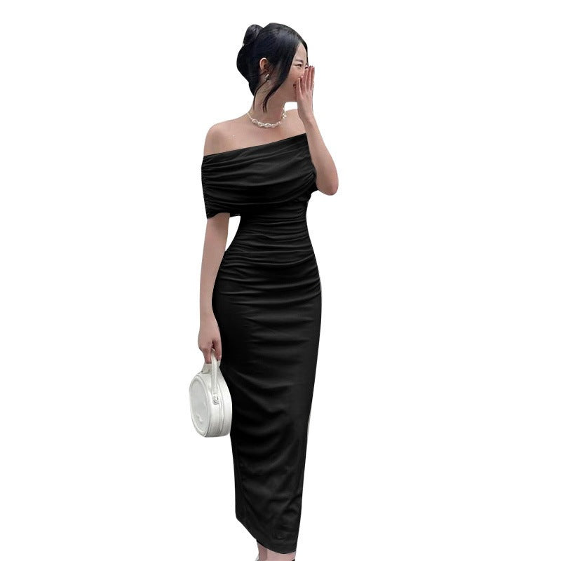 One-Shoulder Pleated Maxi Dress — product image 7