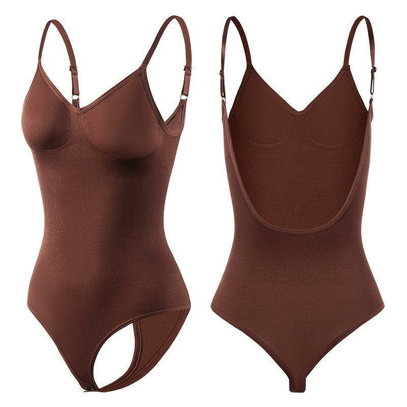 Backless Waist-Trainer Thong Bodysuit
