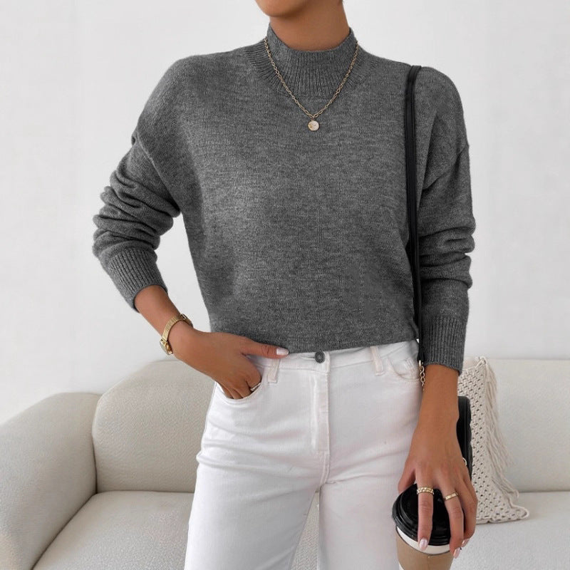 Ribbed Mock-Neck Sweater