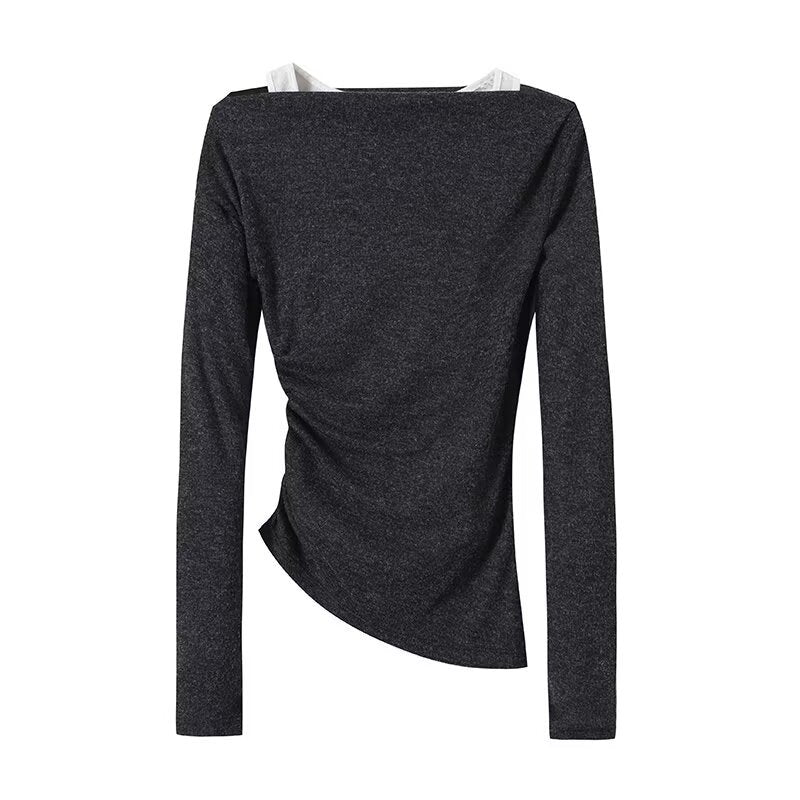 Color-Block Long-Sleeve Knit Sweater