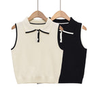 Collared Knit Crop Sweater