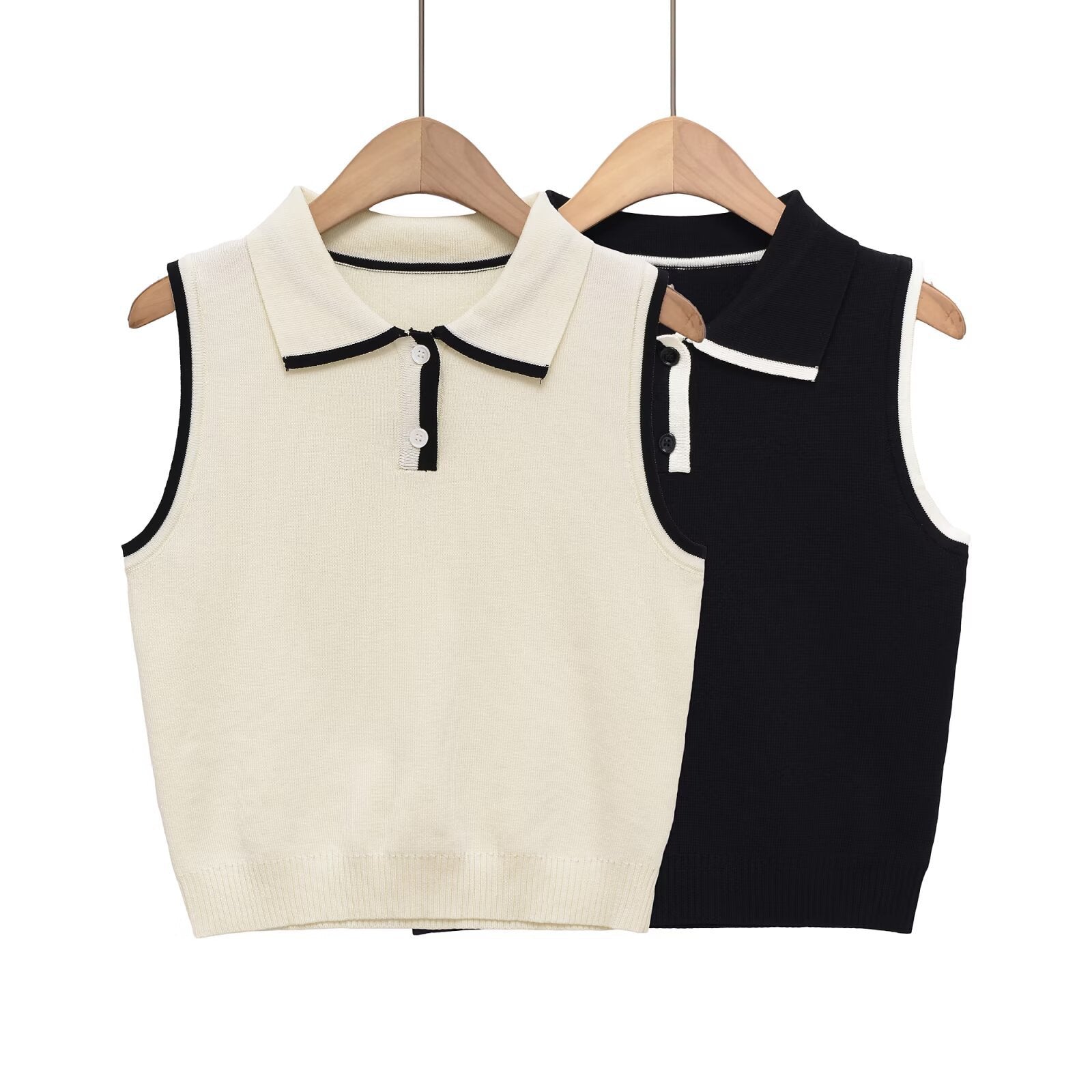 Collared Knit Crop Sweater