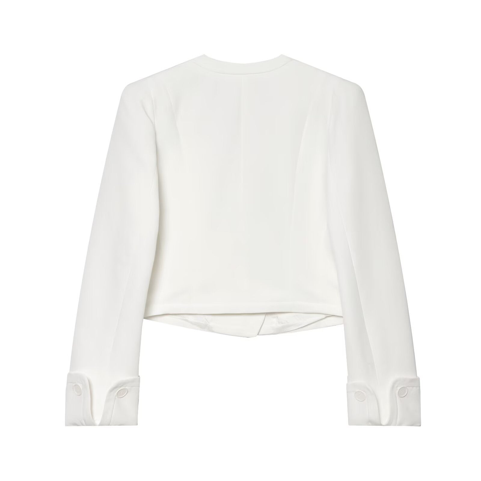 Veste de tailleur croisée à col V et manches longues