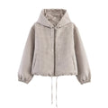 Plaid Zip-Front Hooded Jacket