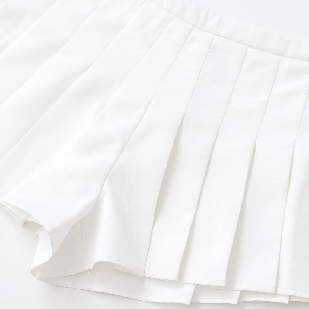 High-Waist Pleated Casual Shorts