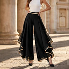 Pantalon large à liseré en mousseline
