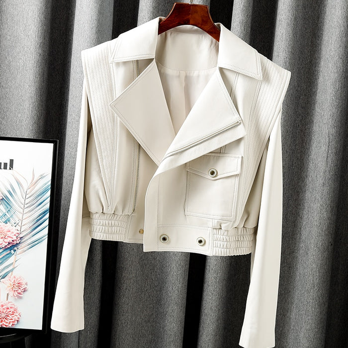 Oversized Genuine Leather Biker Jacket