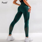 Legging taille haute sans coutures Peeli, pantalon de yoga, push up, fitness, moulant, entraînement, contrôle du ventre, legging de sport