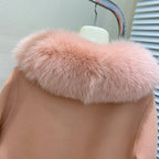 Fox-Fur Trim Wool-Blend Cape product image 16