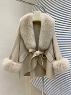 Fox-Fur Trim Wool-Blend Cape product image 20