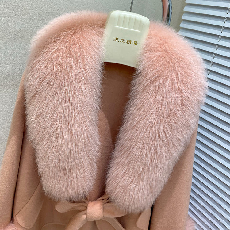 Fox-Fur Trim Wool-Blend Cape product image 18