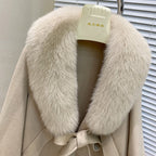 Fox-Fur Trim Wool-Blend Cape product image 22