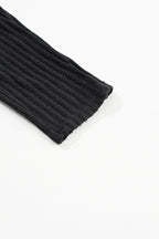 Legging en maille texturée côtelée à large ceinture gris foncé