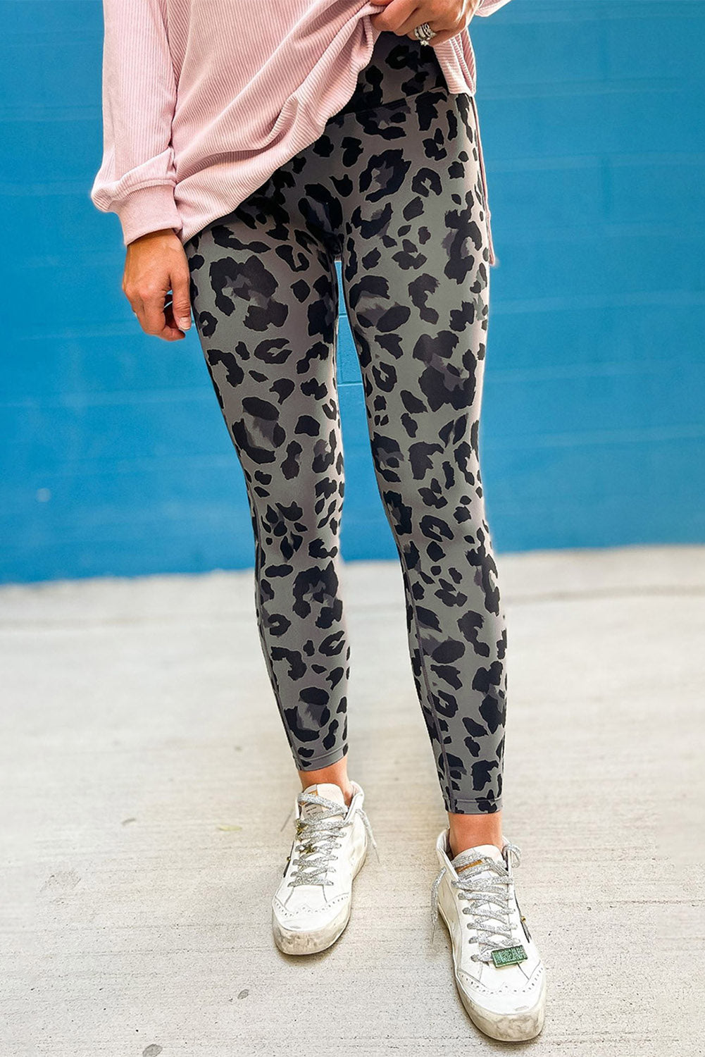 Green Leopard-Print Active Leggings - view 13